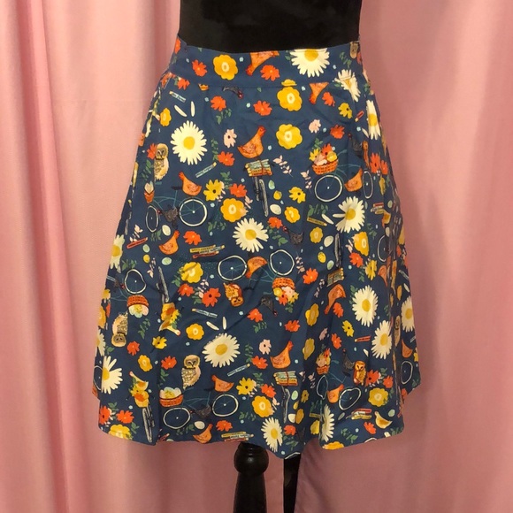 Retrolicious Dresses & Skirts - Retrolicious Chicken and Bicycle Skater Skirt